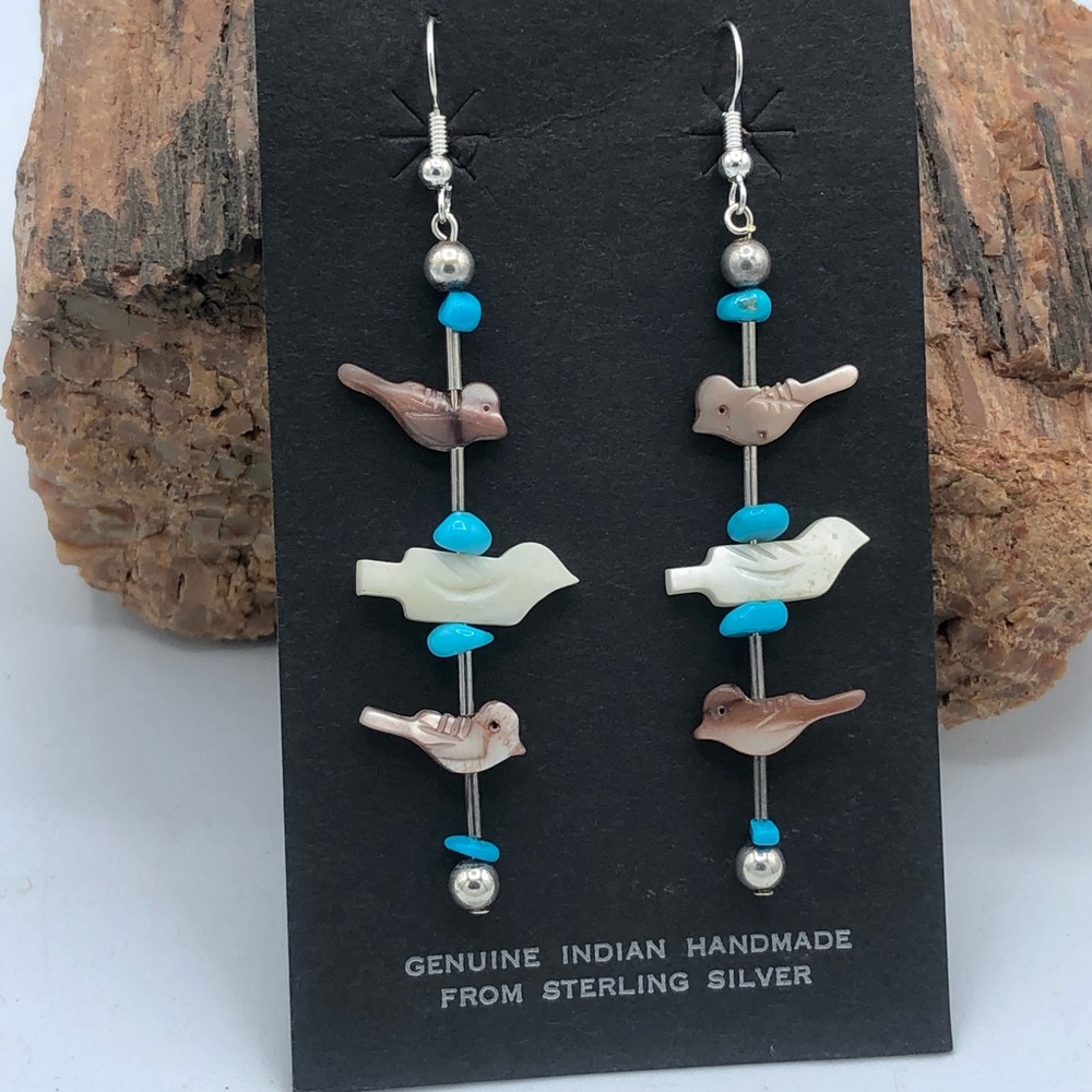 SOLD Handmade Fetish Dove Sterling Silver earrings